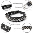 thumbnail image 4 of Spiked Studded Rivet Leather Dog Collar for Cats Puppy Small Medium PetsWhiteXL 56*3.0CM, 4 of 7