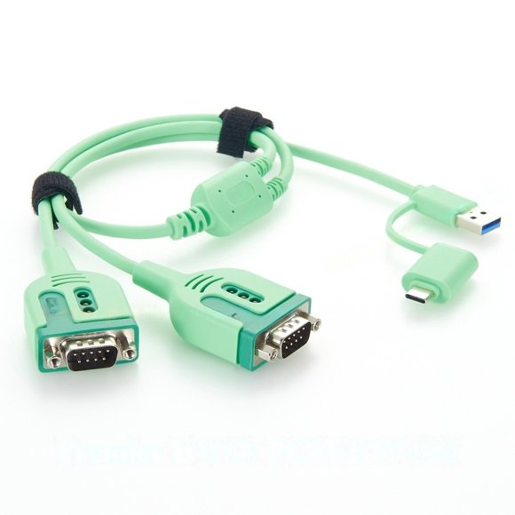 Generic 2 Port USB A & USB C to Dual DB9 Male RS232 Serial Cable With FTDI Chipset USB Serial COM Port Adapter for Windows, Linux