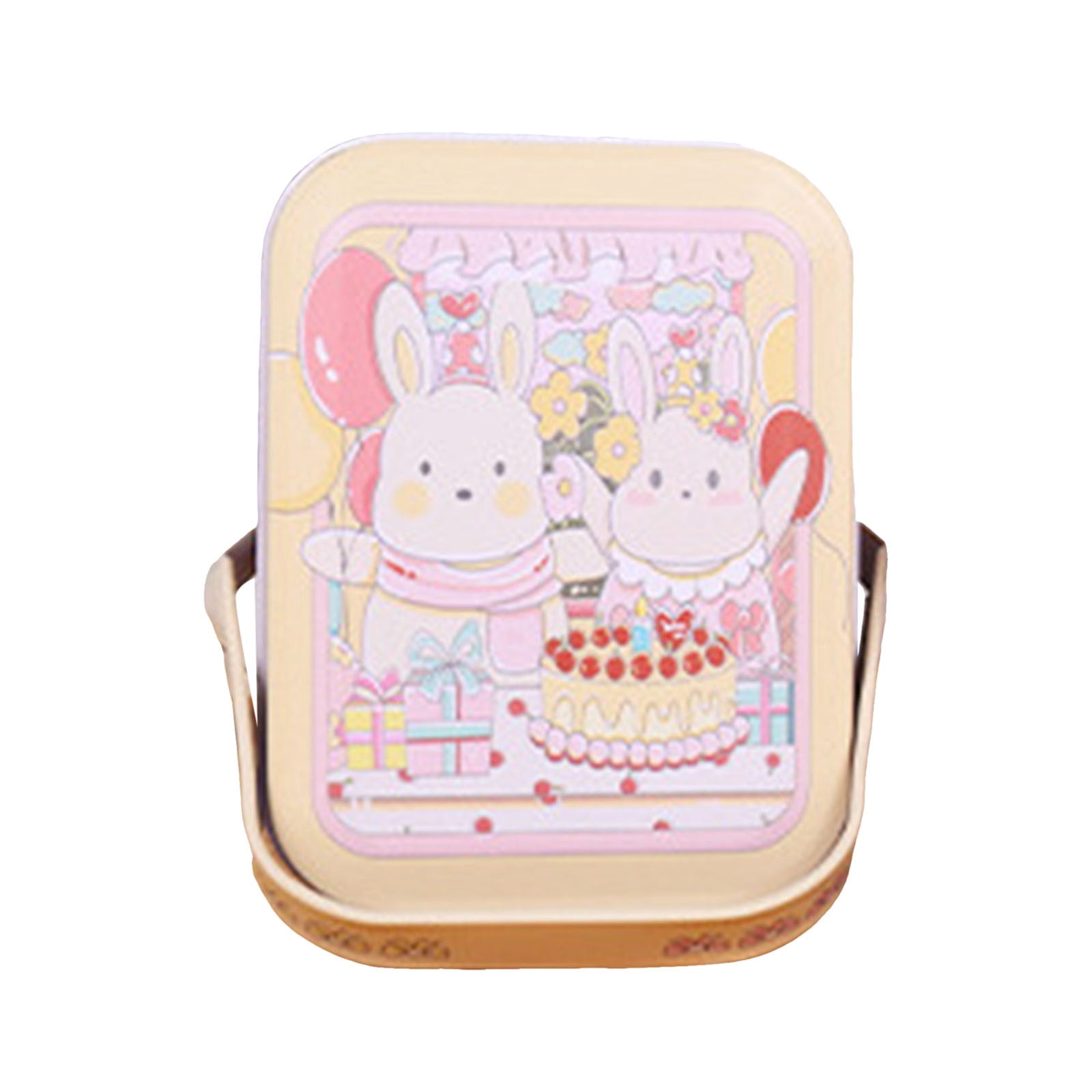LPSSTORE Easter Candy Jar Cookie Jar Elegant Metal Tinplate Empty Jars Cookie Candy Storage Containers Easter with Lids and Handle for Easter Decoration Holiday Part