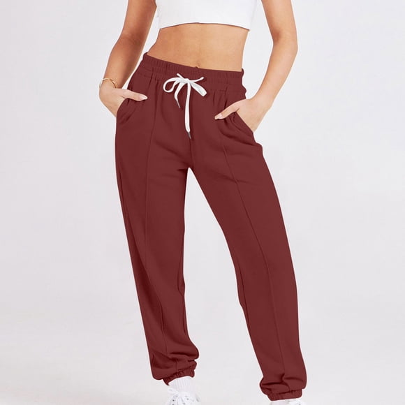 ZMFXJPE Jogging Pants Women Drawstring Sweatpants Pants for Fall Women Joggers with Pockets Womens Comfortable Pants Fleece Sweat Pants