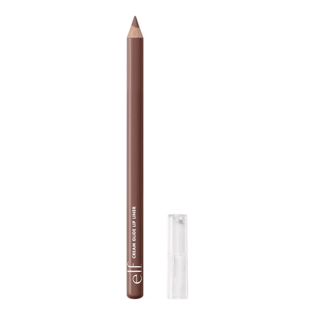 e.l.f Cosmetics Crayon Contour des Lèvres Crème Glissante Brun avec Pointe Aiguisée et Capuchon Transparent à Côté, Offrant une application Crémeuse et Lisse pour un Modelage Précis des Lèvres et une Finition Semi-Mate, Convient pour Définir Ou Combler les Lèvres.