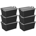 thumbnail image 1 of Life Story 55 Qt Stackable Storage Bin, Heavy Duty Lidded Container, Black/Gray, 6 Pack, 1 of 9