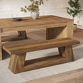 thumbnail image 4 of Tribesigns 63" Wooden Entryway Bench with Storage Shelf, Rustic Extra Long 2-Tier Narrow Hallway Seating Bench for Living Room, Bedroom, Kitchen，Brown, 4 of 5