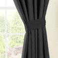 thumbnail image 2 of Blazing Needles Twill Drapery Panel Set with 3" Rod Pockets and Tiebacks (Set of 2), 84" by 52", Black, 2 of 2