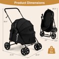 thumbnail image 3 of Gymax Pet Stroller for Small Medium Dogs w/Swivel Front Wheels & One-Step Rear Brake Black, 3 of 10
