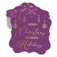 thumbnail image 1 of Inkdotpot Real Gold Foil Merry Christmas & Happy Text Tags Favor Bracket Shape Hang Pack Of 50 Paper Tags, 1 of 7