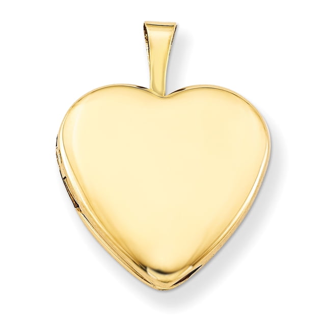 1/20 Gold Filled Satin and Polished 2-Frame 15mm Heart Locket QLS102 (15mm x 15mm)