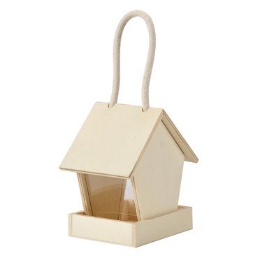 Meitianfacai Bird Feeders Bird Food Dispenser, Bird Wooden Feeder Hanging Feeders Viewing Window For Garden Yard Decorati