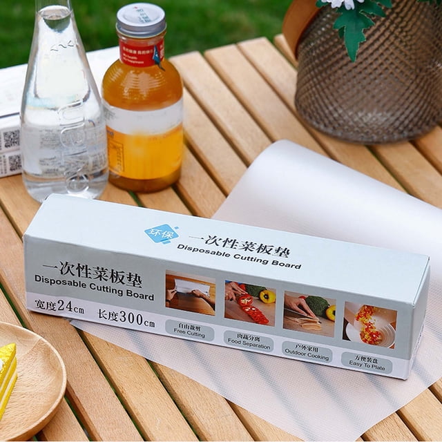 Disposable Cutting Board Mat | Food Grade Paper | Flexible Hygienic Kitchen Chopping Surface | Non-Slip Back | Hidden Blade for Easy Cutting | Vegetable Fruit Meat Prep | 1 Pack