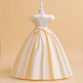 thumbnail image 4 of RXIRUCGD 2025 Vêtements d'Été pour Enfants Robe pour Enfants Couleur Unie Satin Robe Princesse Fête d'Anniversaire Mode Spectacle Robe Piano, 4 of 8