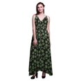 thumbnail image 1 of Bimba Robe Longue à Imprimé Floral pour Femmes, Bretelles Spaghetti, Col en V, Maxi, Tenue de Plage - Grand, 1 of 6