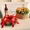 thumbnail image 4 of Christmas Advent Wreath Decoration Candles Holder Christmas Centerpiece Table Decorations Pine Cone Ribbon Candlestick, 4 of 5