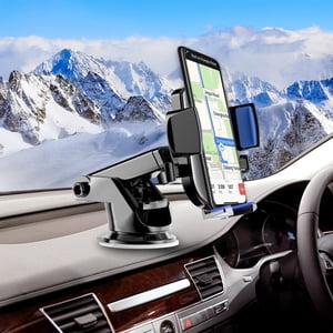 Car Phone Mount, EDHITNR Universal Dashboard Windshield Cell Phone Holder, 360° Rotating Adjustable Car Cradle for Smartphones 4-7 Inches, Blue
