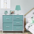 thumbnail image 2 of Commode à 5 Tiroirs - Fini Dessus en Bois - Art Déco, Aqua, 2 of 5