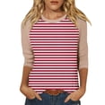 thumbnail image 2 of Mefallenssiah Blouses pour Femmes Décontractées Mode Féminine T-Shirt Imprimé Manches 3/4 Blouse Col Rond Hauts Décontractés, 2 of 5