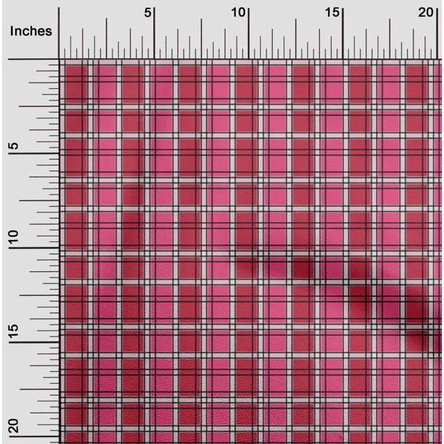 oneOone Polyester Lycra Dark Pink Fabric Madras Check Sewing Craft Projects Fabric Prints By Yard 56 Inch Wide
