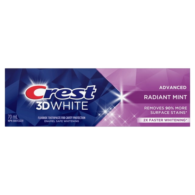 Crest 3D White Advanced Teeth Whitening Toothpaste, Radiant Mint70ml