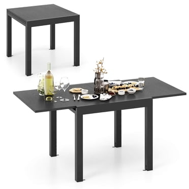Gymax Table à Manger Extensible pour Patio 31,5 Pieds'-63 Pieds' Rectangulaire Réglable pour Toutes Saisons