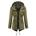 thumbnail image 1 of Manteau de Pluie Uni pour Femmes Manteaux d'Extérieur Imperméables Imperméable à Capuche Coupe-Vent, 1 of 9