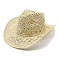 thumbnail image 1 of Chapeau de Cowboy Western d'Été Design en Paille Modelable pour Hommes et Femmes Accessoires de Mode Extérieure, 1 of 2
