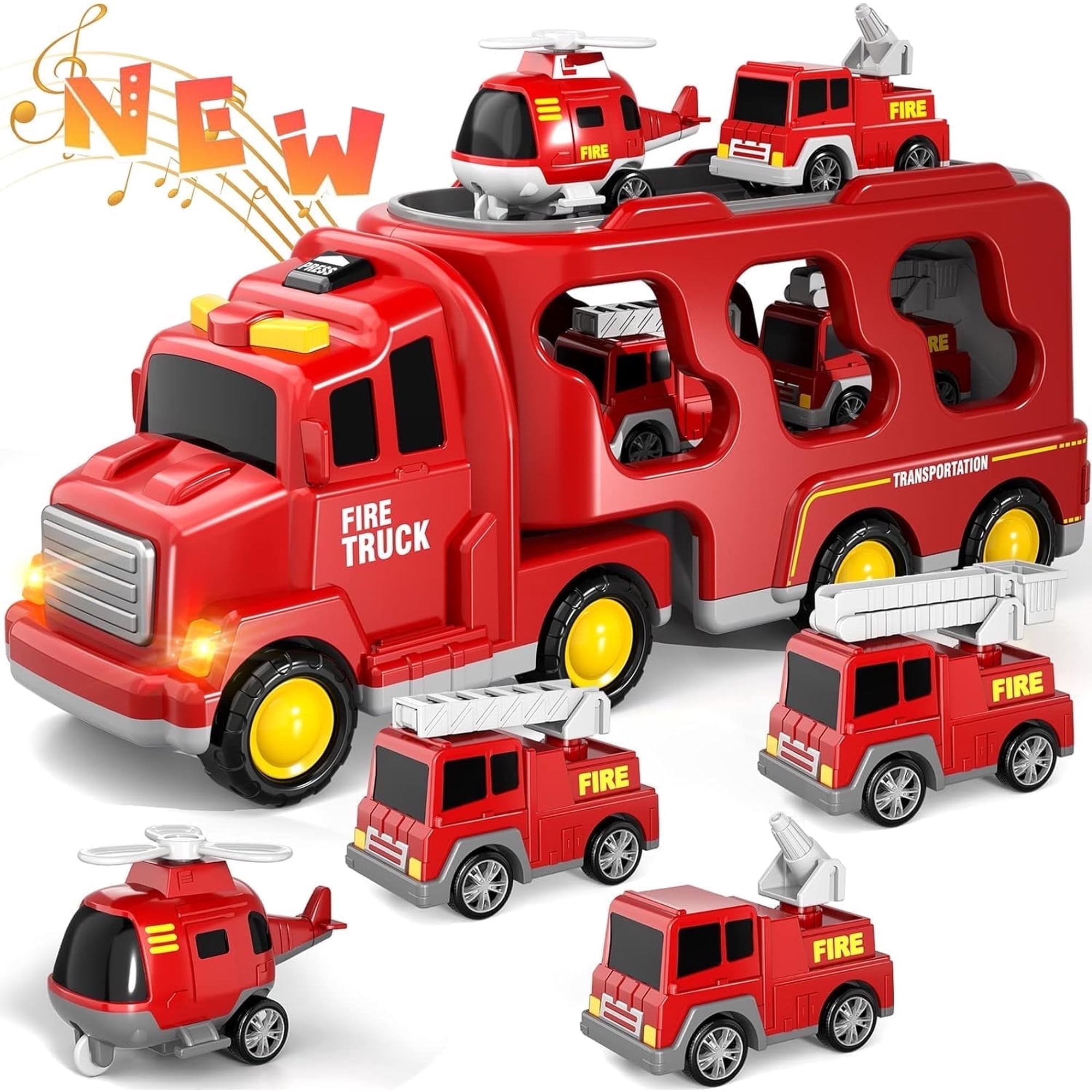 UPC 749682825739 product image for Grm Toddler Trucks Toys For Boys Age 1-3 3-5, 5 In 1 Fire Car Truck For Toddlers | upcitemdb.com