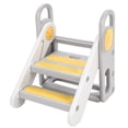 thumbnail image 1 of Collapsible 3-Step Kids Step Stool with Safety Handles – Adjustable, Non-Slip Cooking Assistant Tower for Toddlers –  Converts to 2 or 3 Steps – USA Yellow HDPE (Model: LZW2023-601), 1 of 8