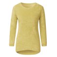 thumbnail image 3 of Innerwin Hauts en Tricot Manches Longues Femme Chandail Décontracté Col Rond Tunique Ample Blouse Jaune m, 3 of 7