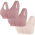 thumbnail image 1 of Wancir Bras for Women 2025 New Women's Solid Color without Steel Rims Front Opening Buckle Gathered Large Bra, 1 of 2
