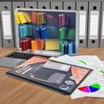thumbnail image 4 of Ynlkorvg 6/12 Pocket Poly Project Organizer Round Tab Organizer Project Folder Multi Pocket Folder With Pockets Letter Size Back Cover Utility Pouch School Supplies, 4 of 6