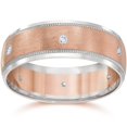 thumbnail image 1 of 8MM Mens Two Tone 14K Rose Gold Diamond Wedding Band, 1 of 1