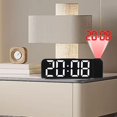 thumbnail image 3 of GUOOL Horloge de Bureau Numérique Silencieuse Enfants Adolescents Adultes Rotation Projection LED Réveil Lumière Noire Blanche, 3 of 8