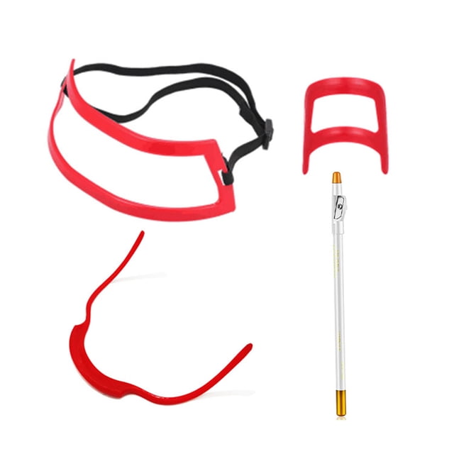 TFixol Trousse de Coiffage pour Barbe pour Hommes avec Outil de Modelage Rouge, Crayon Traceur Blanc, Guenille et Guide de Encolure pour un Soin Précis