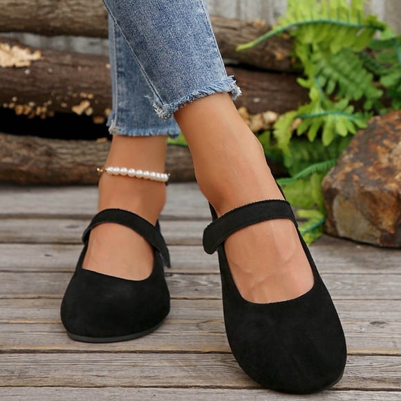 Wowcloth Women's Fashion Casual Versatile Mary Jane Flat Shoes - Vacation Summer Style for Leisure and Outdoor
