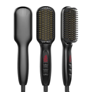 Electric Heated Hot Hair Brush Hair Straightening Brush with Adjustable Temp for All Hair Types