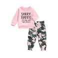 thumbnail image 2 of Fortune Toddler Girls Fall Outfits Baby Pullover Sweatshirt  Camouflage Pants Set, 2 of 9