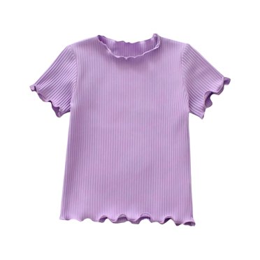 LNMQLPDBS Girl Tops Black Tops Toddler Girl Cotton T Shirts White Button Down Shirt Girls 11 Year Old Girl Clothes for Girls 4-6 Size 10/12 Girls, Purple 3-4 Years