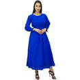 thumbnail image 2 of Bimba Robe Maxi Longue Décontractée en Coton pour Femme à Taille Smockée, 2 of 8