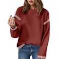 thumbnail image 1 of Kogui Chandails pour Femmes avec Capuchon Chandails à Col Rond en Tricot Torsadé Surdimensionnés pour Femmes (Rouge,m), 1 of 4
