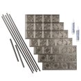 thumbnail image 1 of Fasade Decorative Vinyl Backsplash Kit, Brushed Nickel, 15 sq ft Kit, 1 of 6