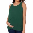 thumbnail image 2 of LSLJS Débardeur de Maternité pour Femme, Col Rond Basique Sans Manches, T-Shirt de Grossesse, Gilet Grande Taille, Débardeurs de Maternité ( Vert, P ), 2 of 5