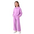 thumbnail image 2 of EGNMCR Long Sleeve Turndown Collar Set Children's Solid Color Long Sleeve Turn-Down Collar Button-Up Top With Elastic Waist And Pockets And Pants Set Girl polyester set, 2 of 8