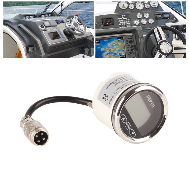 Depth Gauge, Anti Fog Glass 100M/110Yd Depth Depth Tester For Small And Medium Sized Boats For Yachts Fishing Boats