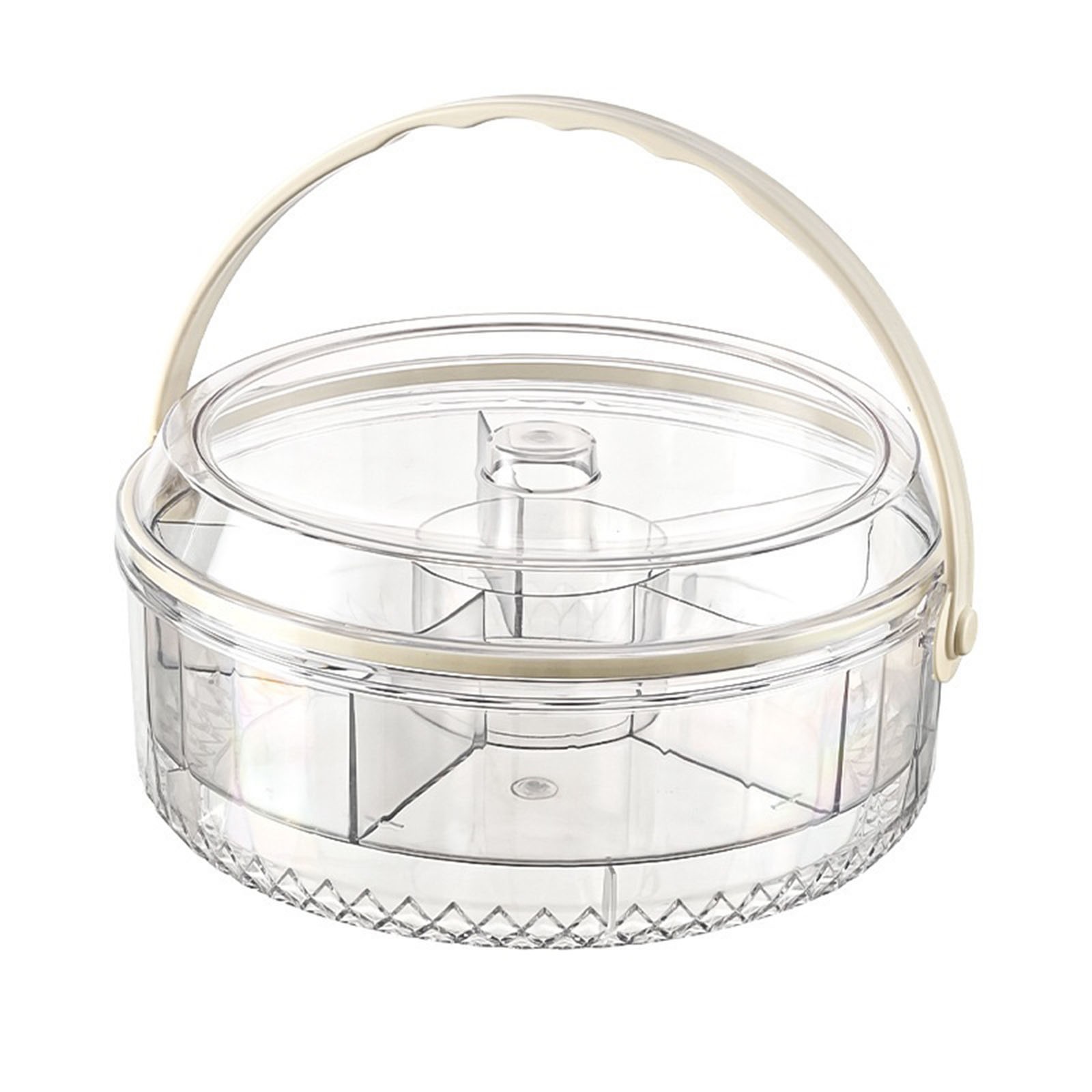 Large Ice Chilled Serving Tray with Lid Handle & Dip Holder, Fruit Chilled Tray for Parties