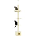 thumbnail image 1 of PawHut 91-102" Floor-to-Ceiling Cat Tree with Scratching Post, House, Bed, 1 of 10