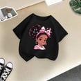thumbnail image 5 of PMVFHDE Hauts d'Été pour Filles Hauts pour Fille Hauts d'Été pour Fille T-Shirts d'Été Tendance pour Fille T-Shirts Graphiques pour Filles T-Shirts Graphiques pour Enfant T-Shirt Graphique à Col Rond à Manches Courtes pour Fille T-Shirt d'Été Noir, 3-4 Ans, 5 of 5