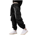 thumbnail image 5 of Spring Saving! HVOBTTY Kid's Long Straight Leg Cargo Pants, Children's Pants Spring Product Solid Color Work Pants with Multiple Pockets Loose Pants for Boys and Black, 13 Years, 5 of 5