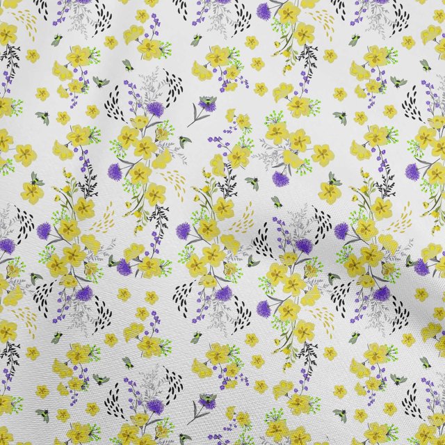 oneOone Polyester Spandex Lime Green Fabric Floral Sewing Craft Projects Fabric Prints By Yard 56 Inch Wide
