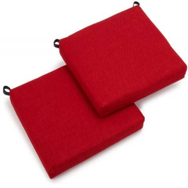 Coussin de Chaise en Polyester Filé de 20 Po sur 19 Po (Ensemble de Deux) - Papprika