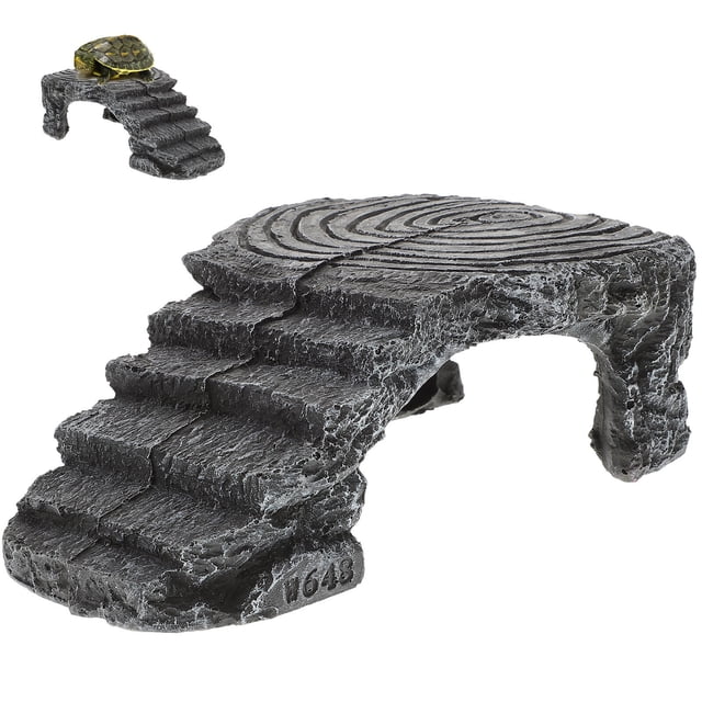KAKOWELY 1pc Turtle Basking Platform Resin Climbing Platform Tortoise Resting Platform,7.87"X5.51"X3.15"