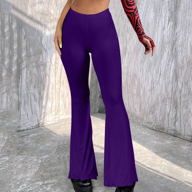 LSLJS Women's Boho Hippie High Waist Wide Leg Long Flared Bell Bottom Pants